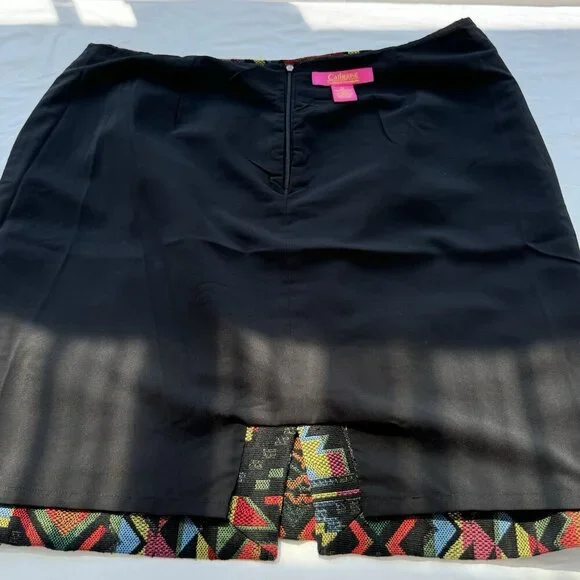 Catherine Malandrino Skirt Emmett Woven Aztec Southwest Sz 14 - Picture 2 of 12